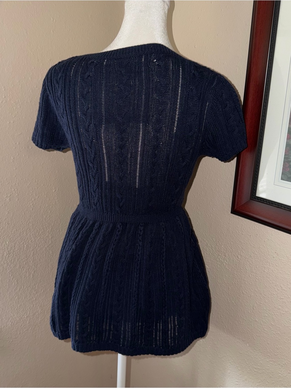 Vintage Y2K Abercrombie & Fitch 2000s Knit Babydoll Sweater Top - Picture 5 of 6